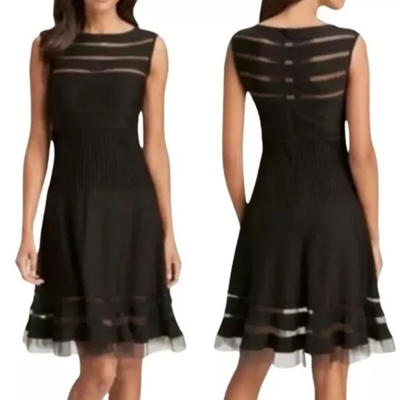 Tadashi Shoji Sleeveless Fit and Flare Cocktail Dress Women’s Size Medium Black - Picture 1 of 7